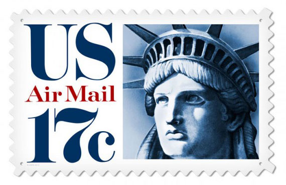 US Postage Stamp Metal Signs