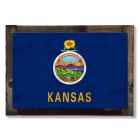 Kansas State Flag, Kansas, as big as you think, Metal Sign, Optional Rustic Wood Frame, Wall Decor, Wall Art, FREE SHIPPING!
