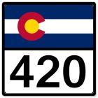 Colorado State Highway Sign 420 12" X 12"