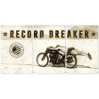 Bonneville, Motorcycle, Rollie Free, Record Breaker, Triptych METAL Sign, Wall Art , Optional Reclaimed Barn Wood Frame