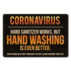 COVID-19, Coronavirus Hand Washing, Sanitizer, Metal Safety Sign