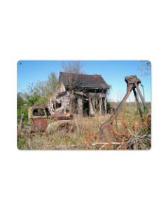 Farm House, Home and Garden, Metal Sign, 18 X 12 Inches