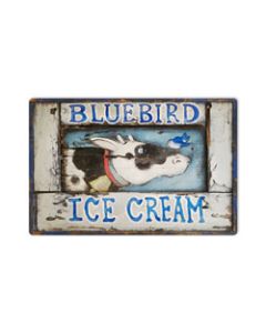 Blue Bird Ice Cream, Home and Garden, Metal Sign, 18 X 12 Inches