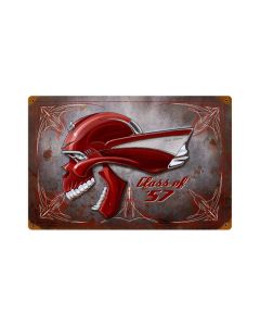 Chevy Skull Class Of 57, Automotive, Vintage Metal Sign, 18 X 12 Inches