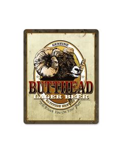 Butthead Lager, Food and Drink, Vintage Metal Sign, 12 X 15 Inches