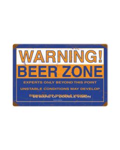 Beer Zone, Food and Drink, Vintage Metal Sign, 18 X 12 Inches
