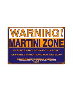 Martini Zone, Food and Drink, Vintage Metal Sign, 18 X 12 Inches