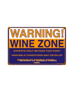 Wine Zone, Food and Drink, Vintage Metal Sign, 18 X 12 Inches