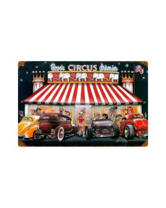 Circus Drive In, Automotive, Vintage Metal Sign, 18 X 12 Inches