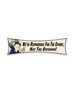 Responsible, Humor, Bowtie Metal Sign, 27 X 8 Inches
