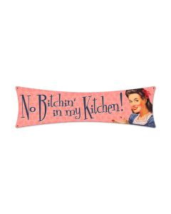 No Bitchin', Home and Garden, Bowtie Metal Sign, 27 X 8 Inches