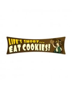 Eat Cookies, Humor, Bowtie Metal Sign, 27 X 8 Inches