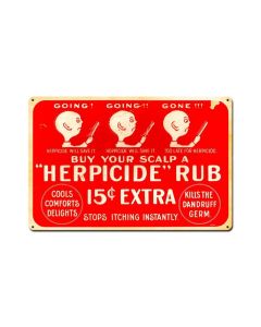 Herpicide, Nostalgic, Vintage Metal Sign, 18 X 12 Inches