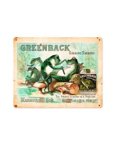 GREENBACK, Nostalgic, Vintage Metal Sign, 15 X 12 Inches