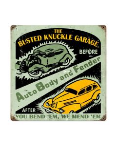 Auto Body Shop, Automotive, Vintage Metal Sign, 12 X 12 Inches