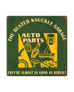 Auto Parts, Automotive, Vintage Metal Sign, 12 X 12 Inches