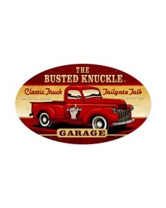 Old Truck, Automotive, Oval Metal Sign, 24 X 14 Inches