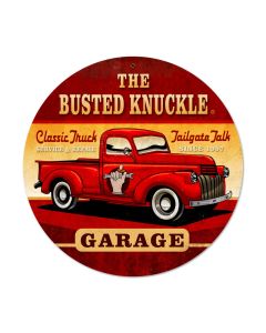 Old Truck, Automotive, Round Metal Sign, 14 X 14 Inches