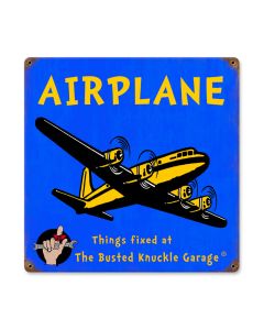 Kids Airplane, Aviation, Vintage Metal Sign, 12 X 12 Inches