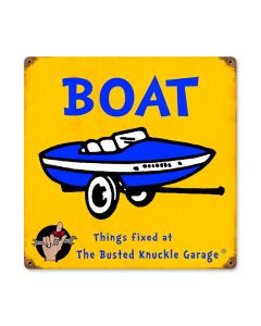 Kids Boat, Sports and Recreation, Vintage Metal Sign, 12 X 12 Inches