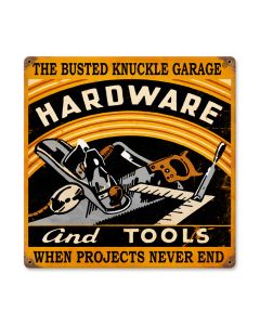Hardware and Tools, Automotive, Vintage Metal Sign, 12 X 12 Inches
