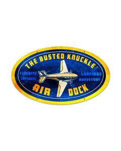 Air Dock, Aviation, Oval Metal Sign, 24 X 14 Inches