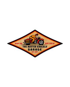 Retro Rider, Motorcycle, Diamond Metal Sign, 22 X 14 Inches