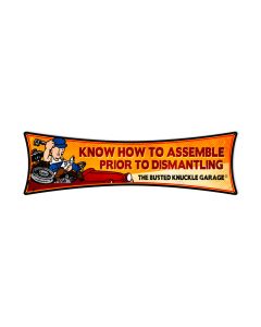 Know how to Assemble, Automotive, Bowtie Metal Sign, 22 X 6 Inches