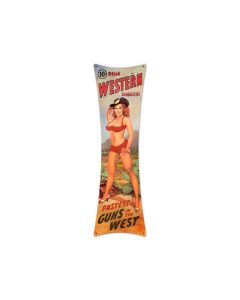 Western Magazine, Pinup Girls, Bowtie Metal Sign, 27 X 8 Inches