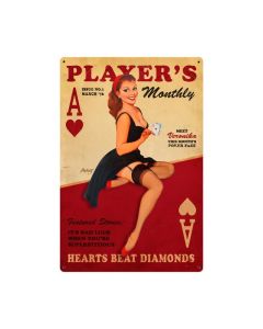 Players Poker XL, Pinup Girls, Metal Sign, 24 X 36 Inches