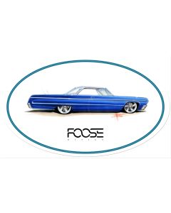 Foose Blue Car, Featured Artists/Chip Foose Signs, Oval, 24 X 14 Inches