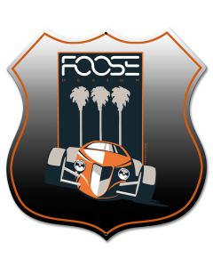 Foose Orange Palm, Featured Artists/Chip Foose Signs, SATIN SHIELD METAL SIGN , 15 X 15 Inches