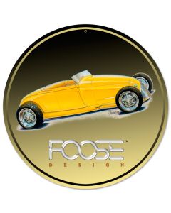 29 Roadster Yellow, Featured Artists/Chip Foose Signs, Round, 14 X 14 Inches