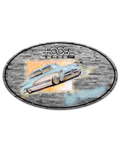 Foose 50 Ford Coupe Blue and White, Featured Artists/Chip Foose Signs, Oval, 24 X 14 Inches