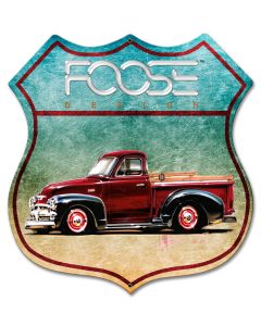 54 Red Truck, Featured Artists/Chip Foose Signs, Shield, 28 X 28 Inches