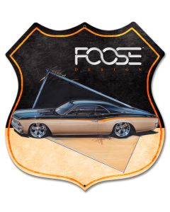 66 Black and Yellow Car, Featured Artists/Chip Foose Signs, Shield, 28 X 28 Inches