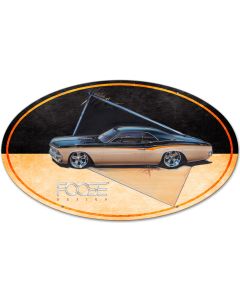 66 Black and Yellow Car, Featured Artists/Chip Foose Signs, Oval, 40 X 25 Inches