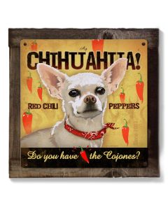 Chihuahua, Chili Peppers, Dog, METAL Sign, Optional Reclaimed BarnWood Frame, American Steel, Wall Decor, Wall Art