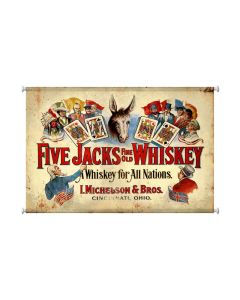Five Jacks Whiskey, Bar and Alcohol, Canvas Print, 38 X 25 Inches