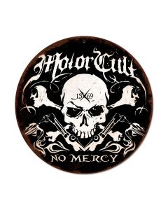 No Mercy, Automotive, Round Metal Sign, 14 X 14 Inches