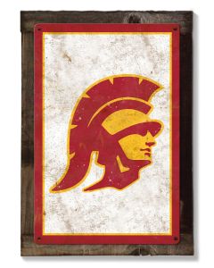 USC Trojans Wall Art, Rustic Metal Sign, Optional Rustic Wood Frame, College Teams, Mascots, and Sports, Free Shipping