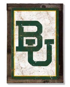 Baylor University Wall Art, NCAA Rustic Metal Sign, Optional Rustic Wood Frame, College Teams, Mascots, and Sports