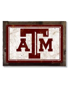 Texas AM Wall Art, NCAA Rustic Metal Sign, Optional Rustic Wood Frame, College Teams, Mascots, and Sports