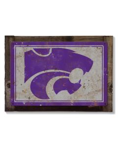 Kansas State Wildcats Wall Art, NCAA Rustic Metal Sign, Optional Rustic Wood Frame, College Teams, Mascots, and Sports