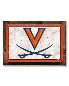 Virginia Cavaliers Wall Art, NCAA Rustic Metal Sign, Optional Rustic Wood Frame, College Teams, Mascots, and Sports