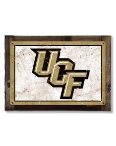 UCF Knights Wall Art, NCAA Rustic Metal Sign, Optional Rustic Wood Frame, College Teams, Mascots, and Sports