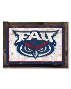 Florida Atlantic University Wall Art, NCAA Rustic Metal Sign, Optional Rustic Wood Frame, College Teams, Mascots, and Sports