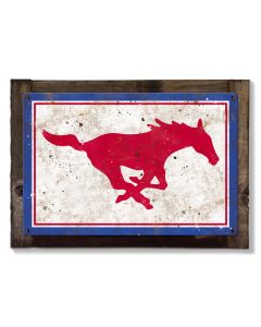 Mustangs Wall Art, NCAA Rustic Metal Sign, Optional Rustic Wood Frame, College Teams, Mascots, and Sports