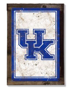 Kentucky Wall Art, NCAA Rustic Metal Sign, Optional Rustic Wood Frame, College Teams, Mascots, and Sports