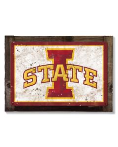 Iowa State Wall Art, NCAA Rustic Metal Sign, Optional Rustic Wood Frame, College Teams, Mascots, and Sports
